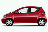 AUT 45 IZ0341 01
2010 Toyota Aygo 5 Door Microcar Red Profile View On White Seamless