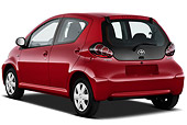 AUT 45 IZ0346 01
2010 Toyota Aygo 5 Door Microcar Red 3/4 Rear View On White Seamless