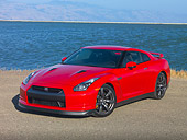 AUT 45 RK0044 01
2010 Nissan GT-R Red 3/4 Front View On Pavement By Water