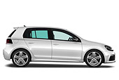 AUT 46 IZ0042 01
2012 Volkswagen Golf Hatchback White Profile View On White Seamless