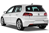 AUT 46 IZ0046 01
2012 Volkswagen Golf Hatchback White 3/4 Rear View On White Seamless