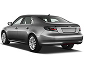 AUT 46 IZ0084 01
2011 Saab 95 Vector 4-Door Sedan Gray 3/4 Rear View On White Seamless