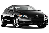 AUT 46 IZ0090 01
2011 Honda CRZ EX Sport Hybrid Coupe Black 3/4 Front View On White Seamless