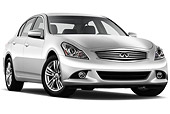 AUT 46 IZ0098 01
2012 Infiniti G25 Journey Sedan Silver 3/4 Front View On White Seamless