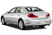 AUT 46 IZ0100 01
2012 Infiniti G25 Journey Sedan Silver 3/4 Rear View On White Seamless