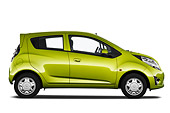 AUT 46 IZ0112 01
2013 Chevrolet Spark LS 5 Door Hatchback Green Profile View On White Seamless