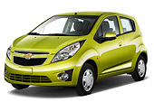 AUT 46 IZ0113 01
2013 Chevrolet Spark LS 5 Door Hatchback Green 3/4 Front View On White Seamless