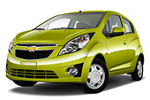 AUT 46 IZ0114 01
2013 Chevrolet Spark LS 5 Door Hatchback Green 3/4 Front View On White Seamless