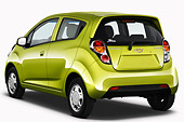 AUT 46 IZ0116 01
2013 Chevrolet Spark LS 5 Door Hatchback Green 3/4 Rear View On White Seamless