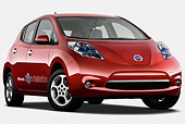 AUT 46 IZ0130 01
2012 Nissan Leaf SL Red 3/4 Front View On White Seamless