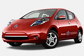 AUT 46 IZ0131 01
2012 Nissan Leaf SL Red 3/4 Front View On White Seamless