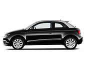 AUT 46 IZ0143 01
2013 Audi A1 3 Door Hatchback Black Profile View On White Seamless