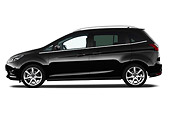AUT 46 IZ0151 01
2013 Ford Grand C-Max Titanium Mini MPV Black Profile View On White Seamless