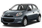 AUT 46 IZ0169 01
2013 Nissan Micra Visia 5 Door Micro Car Gray 3/4 Front View On White Seamless