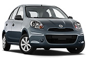 AUT 46 IZ0171 01
2013 Nissan Micra Visia 5 Door Micro Car Gray 3/4 Front View On White Seamless