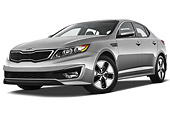 AUT 46 IZ0187 01
2012 Kia Optima Hybrid Silver 3/4 Front View On White Seamless