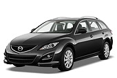 AUT 46 IZ0193 01
2013 Mazda6 Active Wagon Black 3/4 Front View On White Seamless