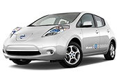 AUT 46 IZ0207 01
2011 Nissan Leaf SL Silver 3/4 Front View On White Seamless