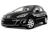 AUT 46 IZ0227 01
2013 Peugeot 308 5 Door Hatchback Black 3/4 Front View On White Seamless