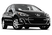 AUT 46 IZ0228 01
2013 Peugeot 308 5 Door Hatchback Black 3/4 Front View On White Seamless