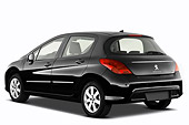 AUT 46 IZ0229 01
2013 Peugeot 308 5 Door Hatchback Black 3/4 Rear View On White Seamless