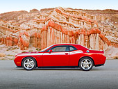 AUT 46 RK0080 01
2011 Dodge Challenger Red Profile View On Pavement By Red Rock