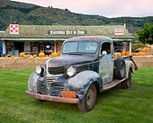 AUT 47 RK0002 01
1940 Dodge Pickup 3/4 Front View On Grass By Feed Store