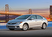 AUT 48 BK0004 01
2012 Honda Civic Silver 3/4 Side View On Pavement By Bay Bridge At Night