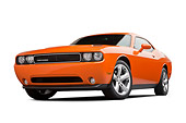 AUT 48 BK0022 01
2012 Dodge Challenger Orange 3/4 Front View On White Seamless