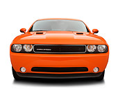 AUT 48 BK0034 01
2012 Dodge Challenger R/T Orange Front View On White Seamless