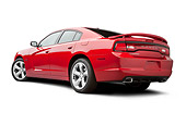 AUT 48 BK0044 01
2012 Dodge Charger R/T Red 3/4 Rear View On White Seamless