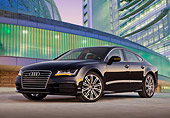 AUT 48 BK0064 01
2013 Audi A7 Black 3/4 Front View On Concrete By Glass Building