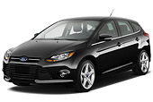 AUT 48 IZ0011 01
2013 Ford Focus Hatchback Titanium Black 3/4 Front View On White Seamless