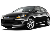 AUT 48 IZ0013 01
2013 Ford Focus Hatchback Titanium Black 3/4 Front View On White Seamless