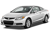 AUT 48 IZ0019 01
2012 Honda Civic Coupe EX Silver 3/4 Front View On White Seamless