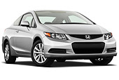 AUT 48 IZ0020 01
2012 Honda Civic Coupe EX Silver 3/4 Front View On White Seamless