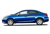 AUT 48 IZ0025 01
2012 Honda Civic Sedan DX Blue Profile View On White Seamless