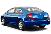 AUT 48 IZ0030 01
2012 Honda Civic Sedan DX Blue 3/4 Rear View On White Seamless