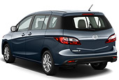 AUT 48 IZ0046 01
2012 Mazda Mazda5 Sport Teal 3/4 Rear View On White Seamless