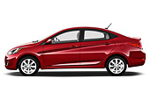 AUT 48 IZ0115 01
2012 Hyundai Accent GLS Sedan Red Profile View On White Seamless