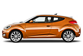 AUT 48 IZ0117 01
2012 Hyundai Veloster Orange Profile View On White Seamless