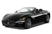AUT 48 IZ0158 01
2012 Maserati GranTurismo GranCabrio S Black 3/4 Front View On White Seamless