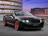 AUT 48 RK0027 01
2012 Bentley Continental Supersports ISR Convertible Black And Red 3/4 Front View In Parking Garage At Night