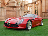 AUT 48 RK0033 01
2012 Alfa Romeo TZ3 Stradale Red 3/4 Front View On Grass By Palace Of Fine Arts San Francisco
