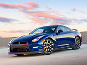 AUT 48 RK0052 01
2012 Nissan GT-R Deep Blue Pearl 3/4 Front View On Concrete At Dusk