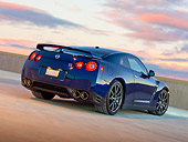 AUT 48 RK0056 01
2012 Nissan GT-R Deep Blue Pearl 3/4 Rear View On Concrete At Dusk