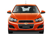 AUT 49 IZ0015 01
2013 Chevrolet Sonic LT 5-Door Hatchback Orange Front View On White Seamless