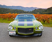 CAM 01 RK0285 01
1971 Chevrolet Camaro Z-28 RS Lime Green Front View On Pavement By Autumn Vineyard