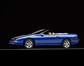 CAM 01 RK0012 02
1997 Chevrolet Camaro Convertible Z-28 Blue 3/4 Front View On Gray Line Studio