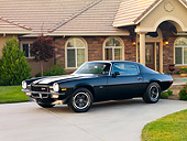 CAM 01 RK0148 01
1970 Chevrolet Camaro Z-28 Black With White Stripes 3/4 Front View By House